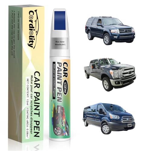 Car Touch Up Paint Blue Jeans Metallic(N1) for Ford, Color Accurate Car Scratch Repair Remover Pen Fix Auto Paint Chips and Nicks - color: Blue Jeans Metallic(N1)for Expedition/F-Series/Transit/Econoline/Edge/Explorer/Transit Connect/Taurus/Flex