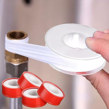 4 Rolls 1/2 Inch(W) X 32.8 Ft(L) Teflon Plumbers Tape,Pipe Sealing & Plumbing Thread Tape, Water Sealant Seal for Shower Head, White