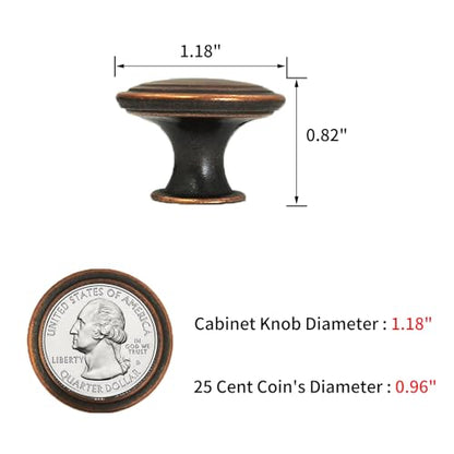 8 Pack Dresser Knobs,Kitchen Cabinet Knobs,Antique Brass Drawer Knobs,as The Replacement Knobs for Dresser,Desk,Kitchen Cupboard,Bathroom Cabinet,Vanity,Bifold Closet Door (Bronze-8 Pack)
