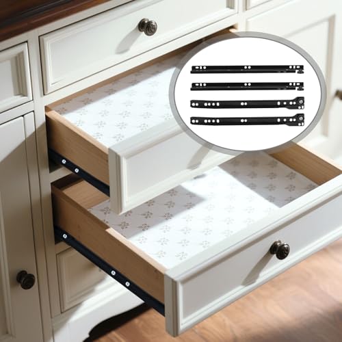 Metal Hardware Bottom Mount Full Extension Ball Bearing Drawer Slides 12 Inch Side Mount File Cabinet Rails Dresser for Smooth Furniture 100 LB Load Capacity Metal Runner Trash Can Kitchen