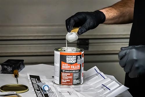 Evercoat Body Shop 105002 Pro-Grade Body Filler, Fast Drying and Lightweight Multipurpose for Dents in Aluminum, Fiberglass & More, Easy Mix Hardener Included 13 Fl Oz. - size: 13 Fl Oz., style: Body Filler