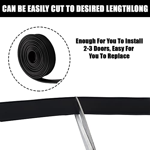 Shower Bottom Waterproof Door Rubber Sweep Trim Black Seal for Home Bathroom, 108 x 13/16 x 5/32 Inch Tee Insert Shape - color: Black