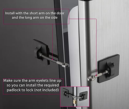 2-Pack Refrigerator Lock (2-Pack, Black with Keyed Padlock) - color: 2-Pack, Black with Keyed Padlock