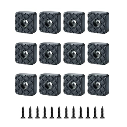 Alise 12Pcs Square Rubber Furniture Pads,Rubber Feet Slider Carpet Saver Hardwood Floor Protectors Surface Protection for Chair Table Sofa Couch Leg Caps Non Slip Furniture Grippers,Black,4/5-Inch - color: Black