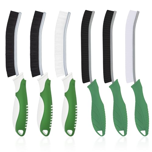 TQRR Cleaning Brush-Hard Crevice Cleaning Brushes, Multifunctional Window Groove Brushes, Grout Brush, Cleaning Tool for Bathroom, Kitchen, Toilet, Tile, Sink, Home (6, Green) - color: Green