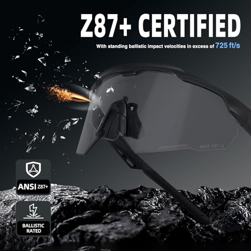 Shooting Glasses Anti Fog with High Definition Lenses, ANSI Z87+ Certified Tactical Safety Glasses for Men Women - color: A7-polarized Grey