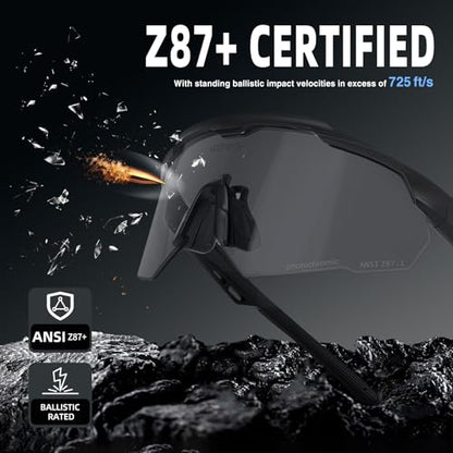 Shooting Glasses Anti Fog with High Definition Lenses, ANSI Z87+ Certified Tactical Safety Glasses for Men Women - color: A7-polarized Grey