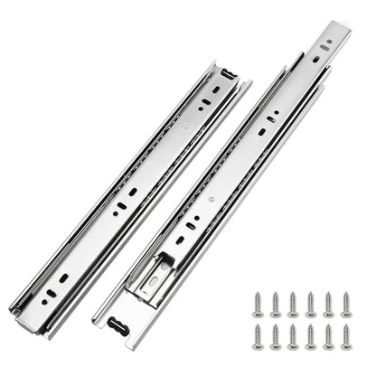 LONTAN Heavy Duty Full Extension Ball Bearing Drawer Slides 8 10 12 14 16 18 20 22 24 Inch Side Mount File Cabinet Rails Dresser Runner Kitchen Cabinet Drawer Glides 100 LB Capacity (24 inch，1 Pair) - color: Silver, size: 24 Inch - Drawer Slide
