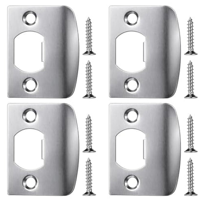4 Pcs Door Striker Plates Door Latch Plate Stainless Steel Strike Plates for Interior Doors Frame Repair Kit Doors Latch Restorer for Home Office Frame Repair