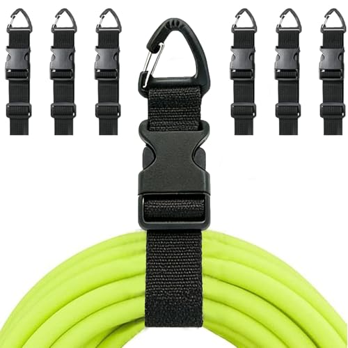 Heavy Duty Extension Cord Organizer 6 Pack Black 17" Adjustable Storage Straps with Triangle Hooks for Garage Workshop & Tool Storage Ideal for Men's Gadgets and Cable Management - color: Black, size: 6-Pack 17''