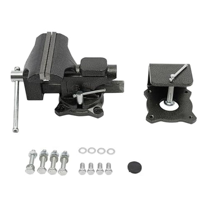 Bench Vise, 4.5"/6" Heavy Duty Cast Iron Workbench Vise with Anvil, 2-in-1 270-Degree Swivel Multipurpose Vise, Table Clamp for Woodworking Drilling, Pipe Cutting, Welding and DIY (6in) - size: 6in