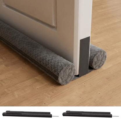 2 Pack Under Door Draft Stopper 36" Double Sided Door Sweep, Blocks Noise, Cold Air, Light, Dust, Smoke, Odor, Soundproof, Fits 30" 32" 36" Doors