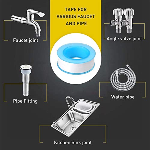 GCQ 10 Pack Teflon Tape, Thread Seal Tapes，PTFE Thread Seal Tape for Plumbers Sealant Tape for Leak Water Pipe Thread 1/2 inch x 500 inch (White) - size: 1/2-500inch(10 pack)