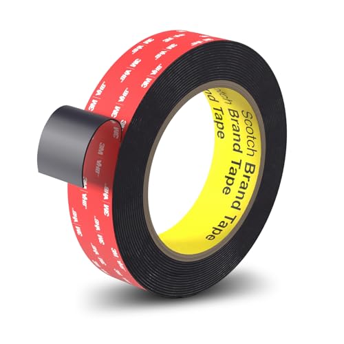 Double Sided Tape Heavy Duty, 1 in x 16.5 ft, Strong Adhesive Waterproof Mounting Tape for Car, Walls, LED Strip Light, Home & Office Décor - size: 1 IN x 16.5 FT