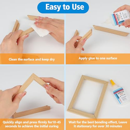 Super Glue for Woodwork with Anti Clog Cap. 6 x 1 fl oz,CA Glue - Clear Adhesive Cyanoacrylate Glue for Furniture, Garden, Crafts, DIY, Metal to Wood, Quick Dry - style: Wood-Glue