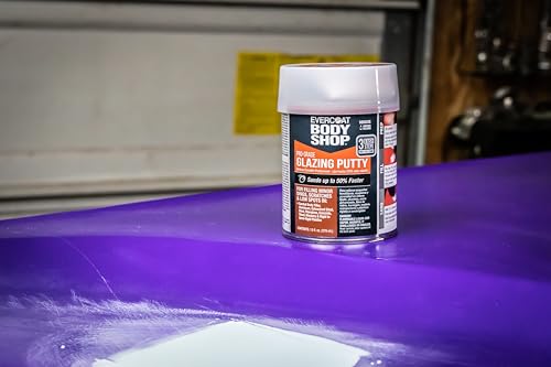 Evercoat Body Shop 105035 Pro-Grade Glazing Putty for Filling Minor Dings, Scratches and Low Spots in Aluminum, Fiberglass & More, Easy Mix Hardener Included 13 Fl Oz. - size: 13 Fl Oz., style: Glazing Putty
