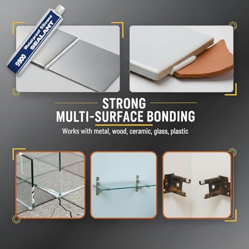 Waterproof Structural Adhesive Sealant - 9900 Super Bonding Glue, UV-Resistant Strong Sealing Compound for Roof, Bathroom, Tile, Multi-Surfaces (Clear)