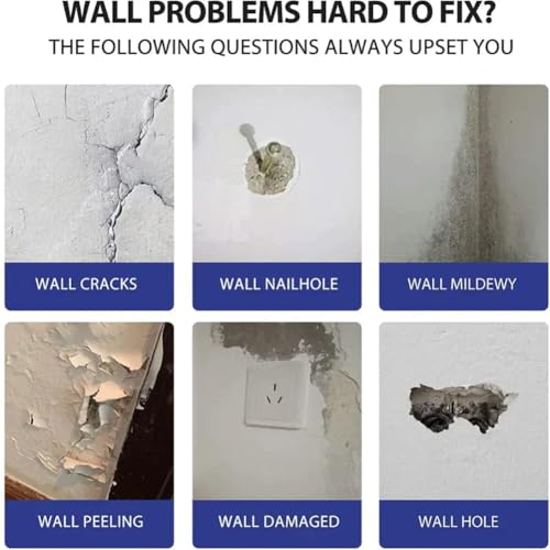 Wall Repair Kit,Best Wall Repair Kit with Scraper,Quick-Dry Drywall Patch Repair Kit,Wall Spackle Paste Mending Agent,Easy to Fill Holes,Crack,Scratch Fix,Pits (1)
