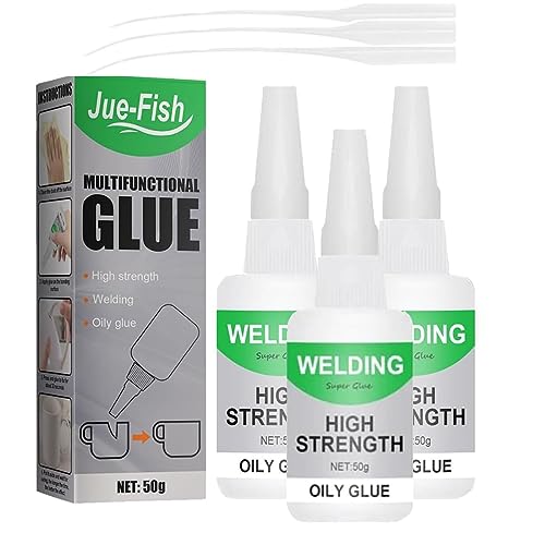 Jue Fish Glue, Welding High-Strength Oily Glue Universal Super Glues Gel, Instant Bonding, Strong Adhesion, Jue Fish Multifunctional Welding Glues for Metal,Plastic,Wood,Ceramics,Leather,Glass (3 PCS) - color: 3 PCS