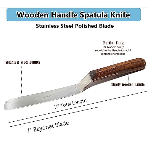 A2Z Scilab Brand Engineering Classic Offset Caulk Tooling Spatula, Stainless Steel (7 Inch Long Offset Blade) - style: 7 Inch Long Offset Blade