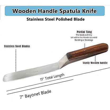 A2Z Scilab Brand Engineering Classic Offset Caulk Tooling Spatula, Stainless Steel (7 Inch Long Offset Blade) - style: 7 Inch Long Offset Blade