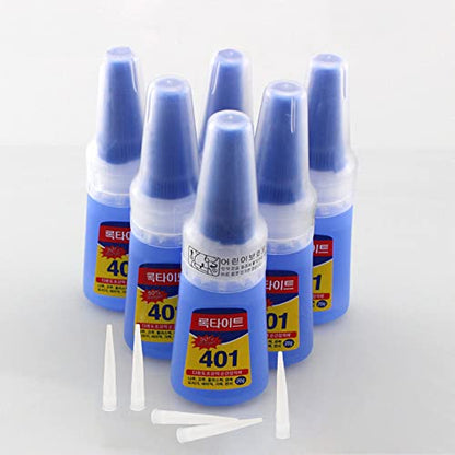 Super Glue Dries Instantly, 401 Strong Instant Adhesive Bond Transparent All-Purpose Universal for Plastic Wood Metal Rubber Leather Manicure DIY Crafts（20g/0.7oz）