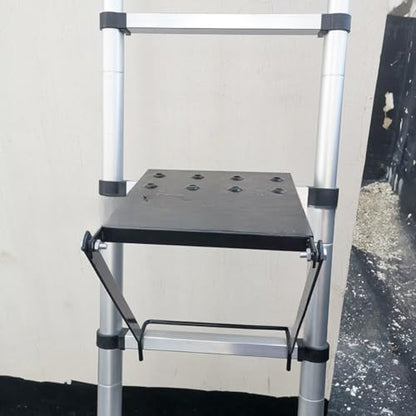 Anti-Slip Folding Ladder Work Platform, Heavy Duty Iron Step Stand with 330lb Capacity, Portable Paint Tray and Tool Holder for Construction and DIY