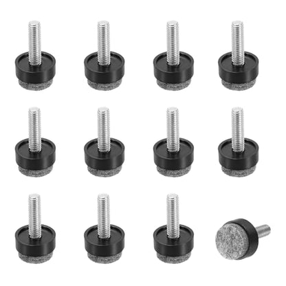 uxcell 12 Pcs Adjustable Furniture Leg Levelers, M8 x 1" x 0.8" Threaded Screw-in Leveling Feet Pad Floor Protector for Tables Cabinets Chairs Sofa Outdoor Furniture Feet, Black - size: M8 x 1" x 0.8"