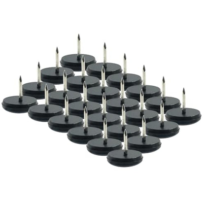 Bivethoi 7/8" Nail on Furniture Sliders (24 Pack) - Heavy Duty PTFE Chair Leg Slider Glide Wooden Furniture Movers - Easy & Safe Floor Protector, Grey - size: 7/8 inch, Round