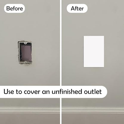 Rubber Bond Self-Adhesive Rubber Wall Outlet Cover Plate 5 Pack - Easy to Apply Peel & Stick Drywall Hole Patch - 5x3 Inch Screwless Blank Wall Plate Cover - Premium Rubber Wall Hole Cover (White) - color: White, size: 5x3 Inch Rectangular