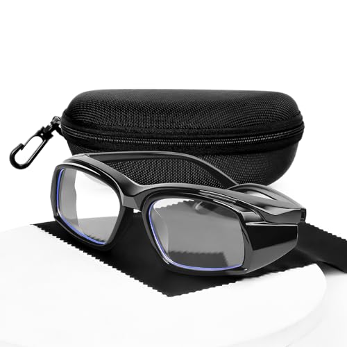 MORK&SUKY Safety Glasses for Men&Women, Anti-Fog Protective Eyewear with Side Shields for Woodworking, Lab Work,Construction. - color: Black