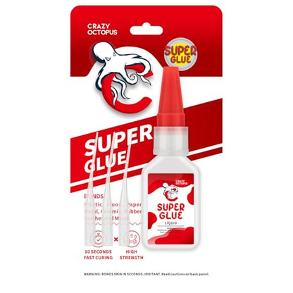 Super Glue, 20g Quick-Dry Strong Adhesive for Plastic, Metal, Wood, Leather, Shoe, Rubber, Glass, Fast Bonding Multi-Purpose Clear Glue for Home Repairs, DIY Crafts - color: 20g