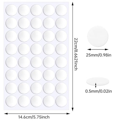 JANYUN 140 Pcs Double Sided Sticky Dots Removable Round Putty Clear Double Sided Tape for Crafts No Trace Sticky Tack Adhesive Tape (25 mm) - size: 0.98" Round