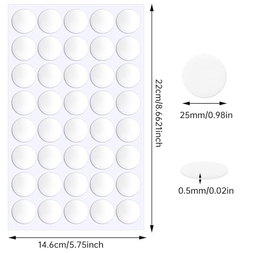 JANYUN 280 Pcs Double Sided Sticky Dots Removable Round Putty Clear Double Sided Tape for Crafts No Trace Sticky Tack Adhesive Tape (25 mm) - size: 25mm Round 280pcs