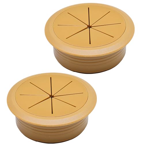 Desk Grommet 2-3/8" (60 mm), Desk Hole Cover for Cables Brown, Cable Grommet ABS Plastic, Desk Hole Grommet for Office and Home Table Cable, Detachable & Flexible Cable Cord Organizer-2 Pcs - size: 2-3/8"(60 mm)-2Pcs, style: Brown