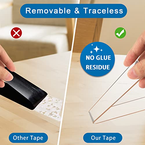 Heavy Duty Double Sided Mounting Tape, 1" x 198", Traceless and Removable Nano Tape for Outdoor and Indoor, Strong Adhesive Clear Two Sided Gel Grip Tape (16.4 FT) - size: 16.4ft