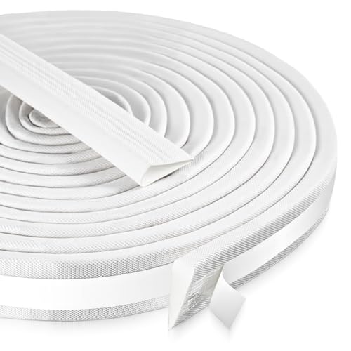 3Pcs 196" Door Insulation White Weather Strip Window Seal Weather Seal Window Gap Filler Stripping for Winter Insulation Foam Self Adhesive Door Gap Filler Noise Blocker Draft Stopper, Wedge