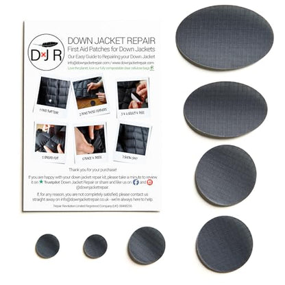 Down Jacket Repair Patches - Self-Adhesive Down Jacket Repair Patches | Waterproof, Tear-Resistant, Pre-Cut Patches | 7-Piece Set for Outdoor Gear, Sleeping Bags & Tent - color: Dark Gray