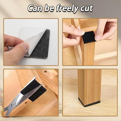 20pcs Black Non Slip Furniture Pads,Solid Rubber Furniture Pads Self Adhesive Anti-Sliding Grippers,Rubber Feet for Bed Couch Table/Floor Protectors(2inch Square) - size: 2inch