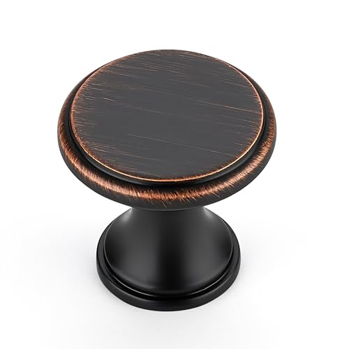Ravinte 10 Pack Oil Rubbed Bronze Kitchen Cabinet Knobs, Solid Oil Rubbed Bronze Pulls Zinc Handles Simple Drawer Cabinet Hardware for Cupboard Drawer Knobs - color: Oil Rubbed Bronze