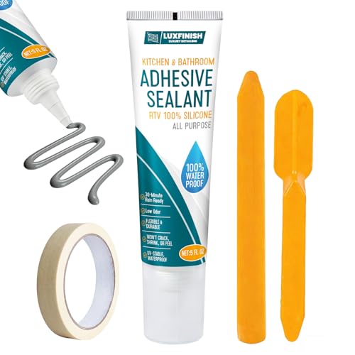 Silicone Sealant - 100% Waterproof, Flexible & Shrink Proof Caulk for Bathroom, Kitchen, Windows, Automotive – Strong Adhesion Sealant for Cracks, Gaps, Leaks 150ML/5Oz (Grey) - color: GREY