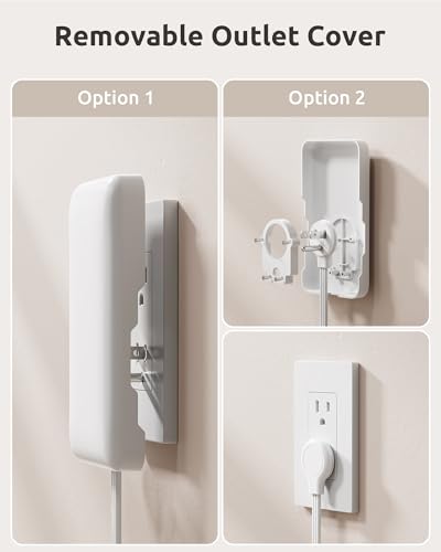 NUTICT 6FT Flat Extension Cord with Outlet Cover, Flat Plug Power Strip with 3 Outlets & 3 USB-C & 1 USB-A Port, Wall Mountable, Small Outlet Extender Hidden Behind Couch, Nightstand, Bed, White - size: 6FT