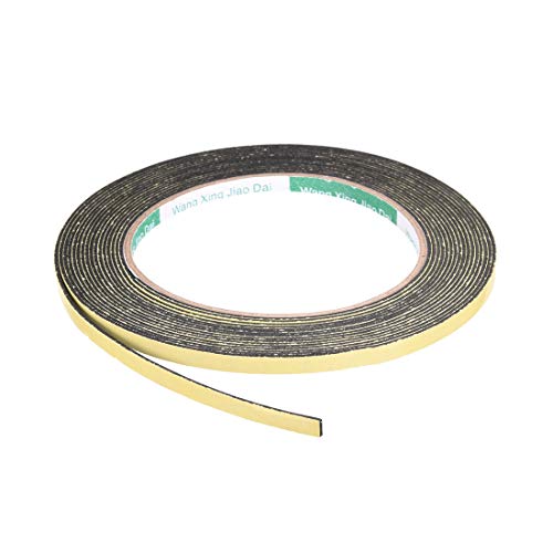 uxcell Sealing Foam Tape 5mm Wide 1mm Thick 5m/16.4ft Long, Self Adhesive Weather Strip for Window Door Insulation - size: 5mmx1mmx5m