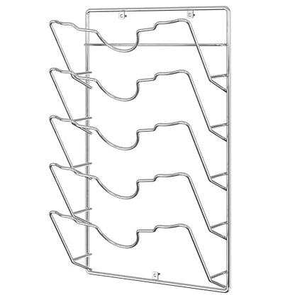 Simple Houseware Wall Door Mounted Pot Lid Rack, Chrome Finish - color: Chrome