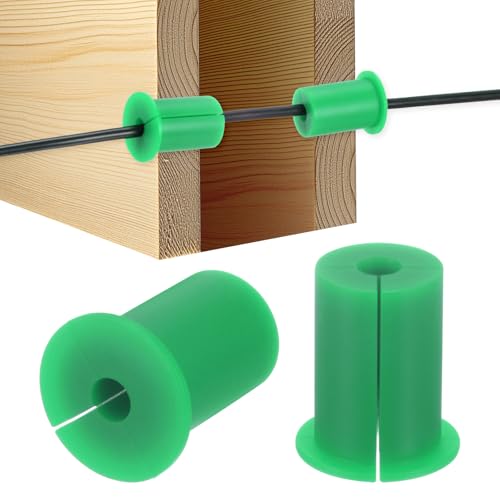 M METERXITY 2-Pack Cable Routing Kit, for 1 Inch Wall Hole Silicone Feed Through Wall Grommet Cable Punch Grommet Wall Hole Cover Bushing for Ethernet Cable [38mm Length, Green] - color: Green, size: 1" x 1.5"
