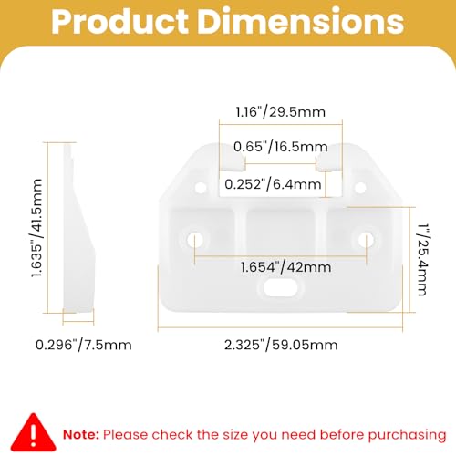 Drawer Guides Plastic Drawer Track Rail Guide Brackets for Dresser Cabinet Closet Drawers, White, 8 PCS