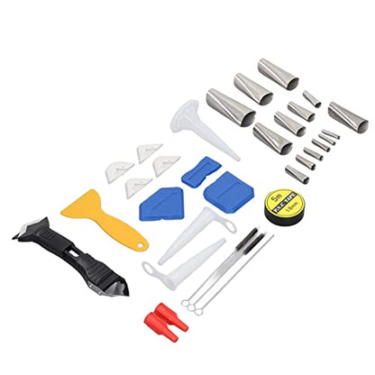 Caulking Finishing Tool Kit Stainless Steel Silicone Sealant Caulk Grout Remover Scraper for Home Kitchen Bathroom Sink Window Sealant