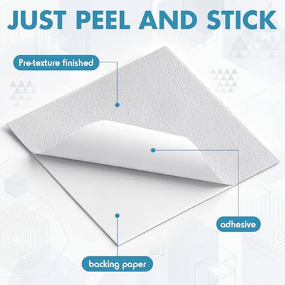 Pangda 20 Pack Self Adhesive Drywall Patch Stickers 3.9 x 3.9 Inch Pre Textured Paintable Wall Hole Patch Wall Patches for Holes Drywall Repair Tape for Walls Ceilings and Plaster Surfaces
