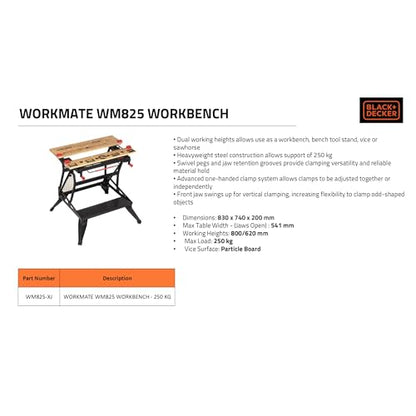 BLACK+DECKER Workmate 825 Deluxe Dual-Height Workbench, WM825-XJ