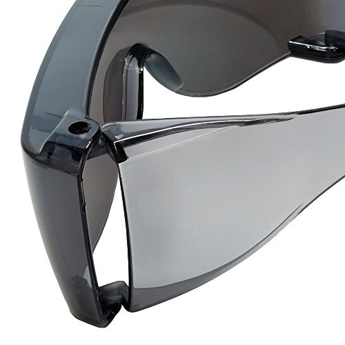 Calabria 3000 Fitover Safety Glasses with Uni-Lens – [Silver Mirror] Wrap Around Eye Protection | Anti-Fog Scratch Resistant | Protective Eyewear - color: Silver Mirror